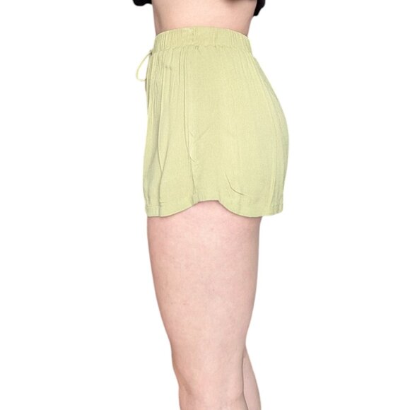 White Fox Boutique Light Green Flowy Summer Shorts with Draw String Women S - Picture 2 of 8